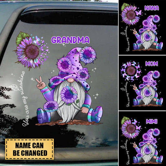 HOLOGRAM SUNFLOWER GRANDMA, YOU ARE MY SUNSHINE PERSONALIZED DECAL