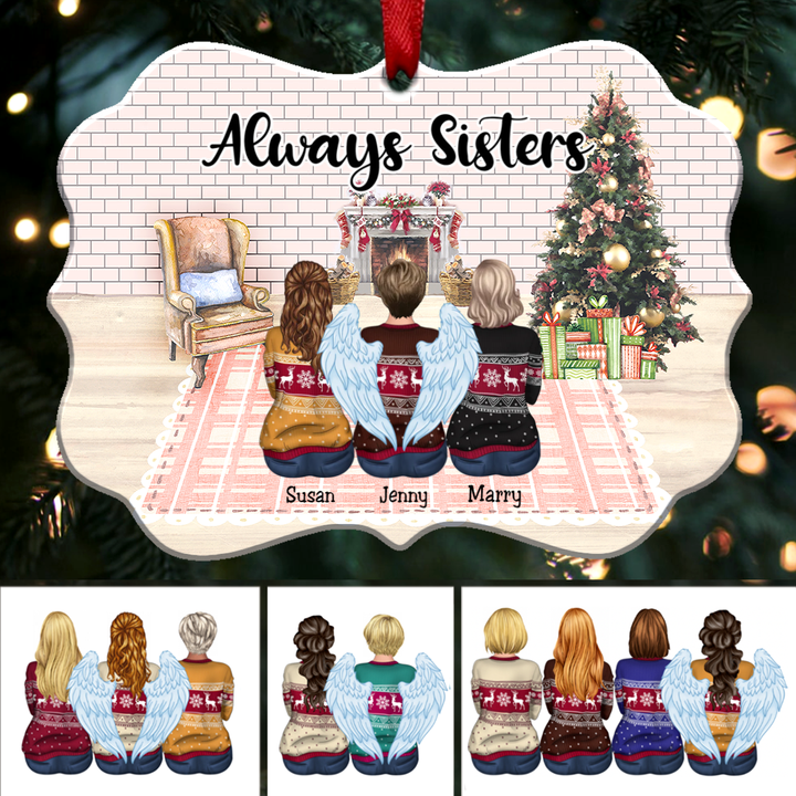 Christmas Acrylic Ornament - Always Sisters - Personalized Christmas Ornament