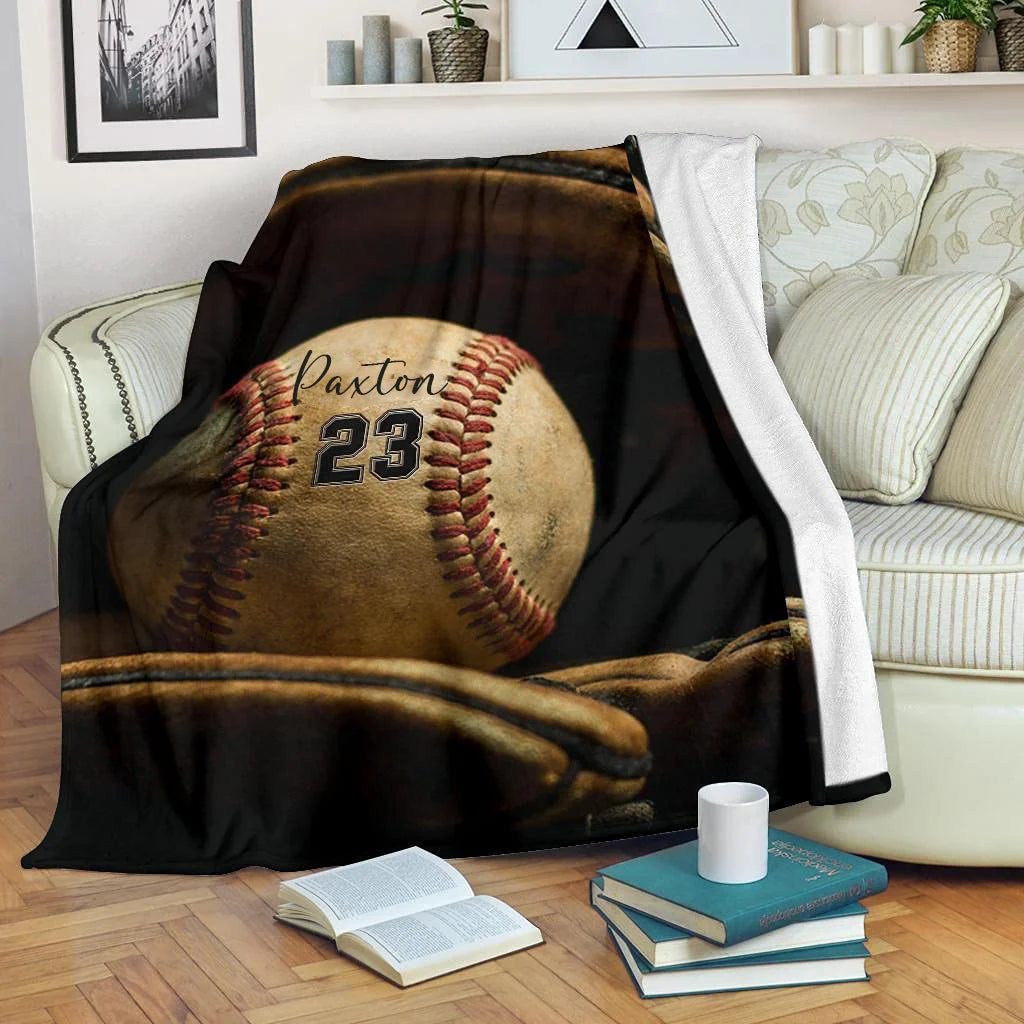 Personalized Lovely Kid Baseball Blanket for Comfort & Unique