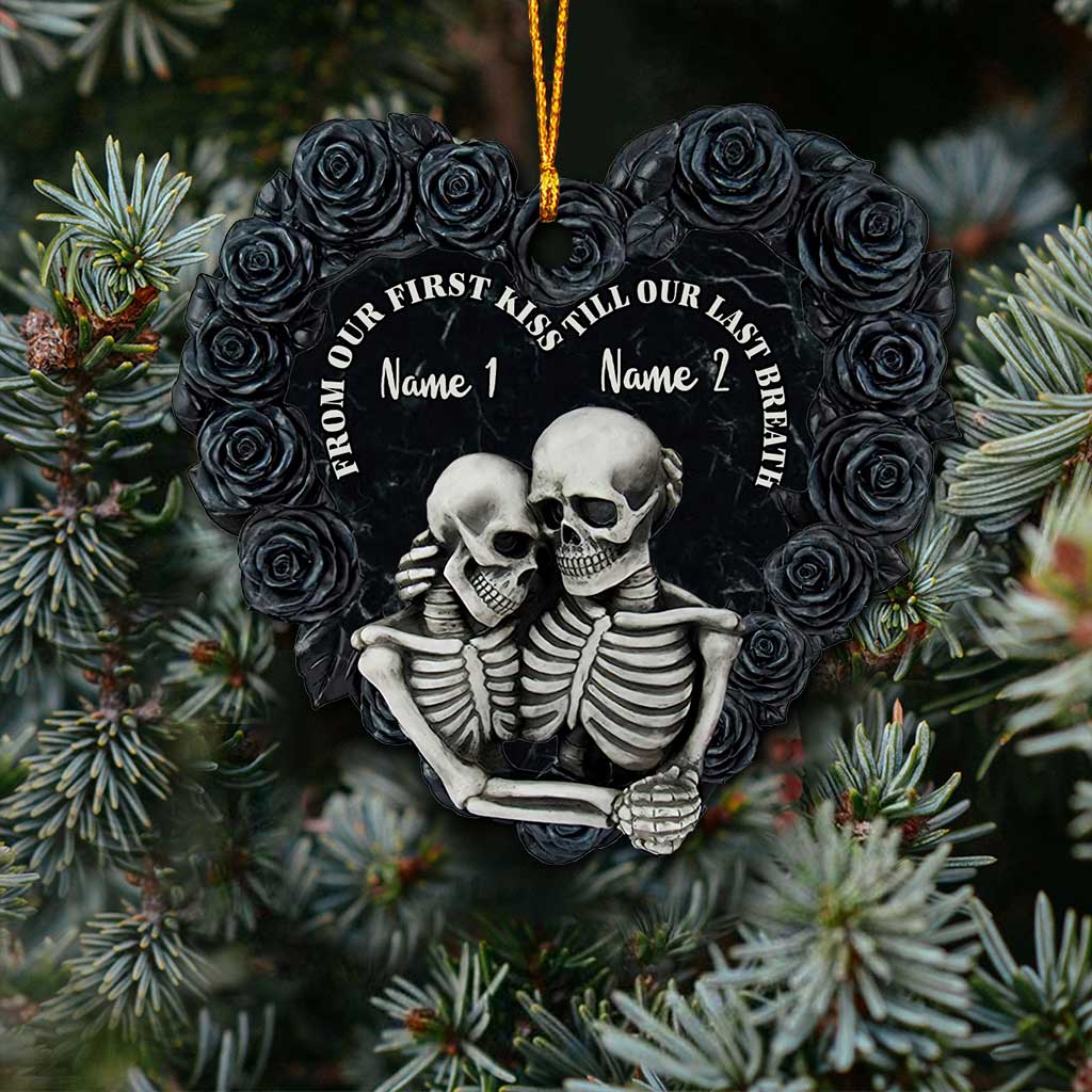 Till Our Last Breath - Personalized Christmas Skull Ornament