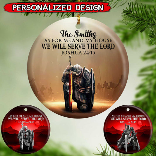 Personalized Family Name As For Me And My House We Will Serve The Lord Joshua 24:15 Acrylic Ornament