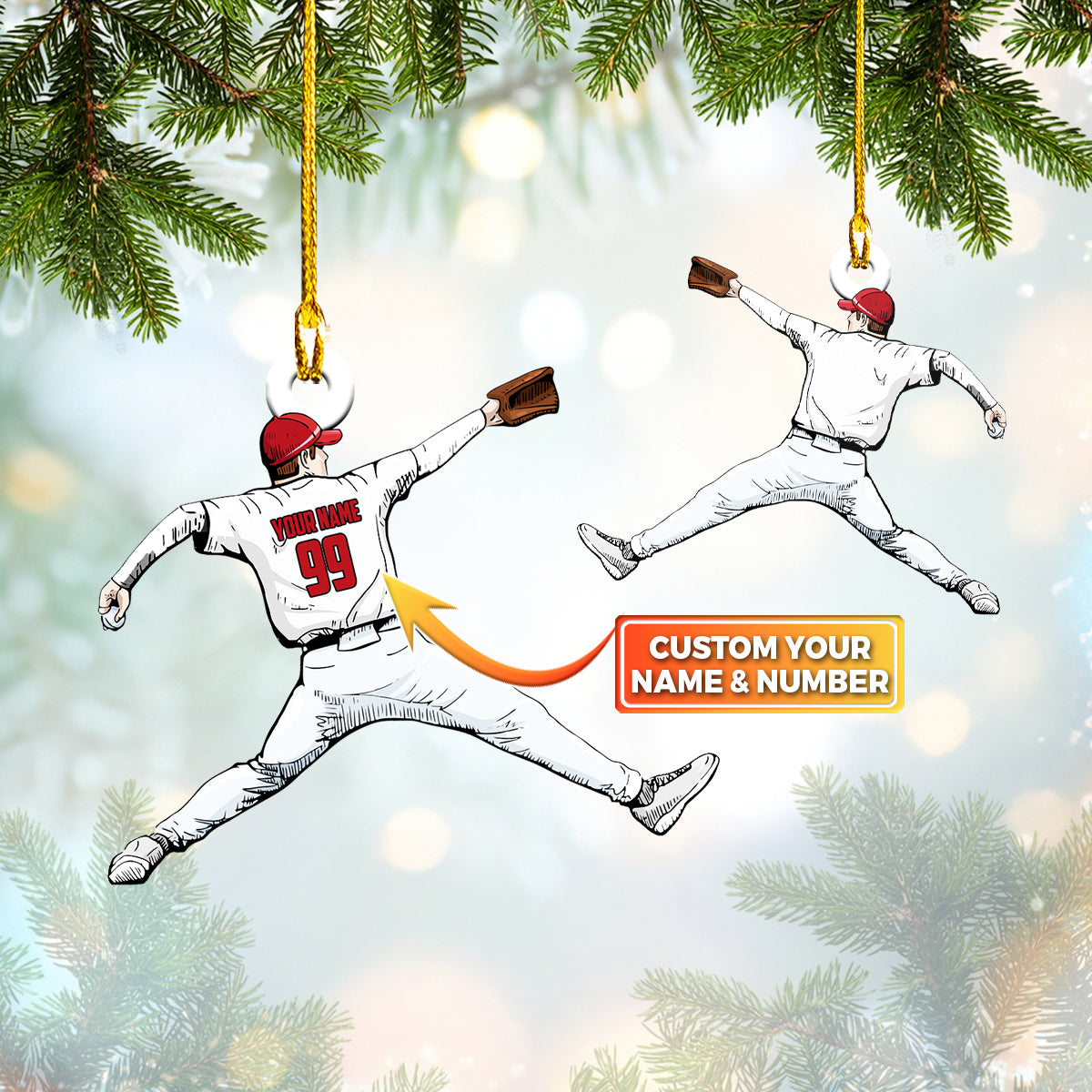 Baseball - Personalized Christmas Acrylic Ornament