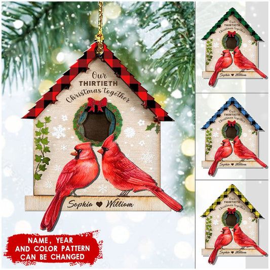 Couple Christmas Together - Personalized Wooden Ornament