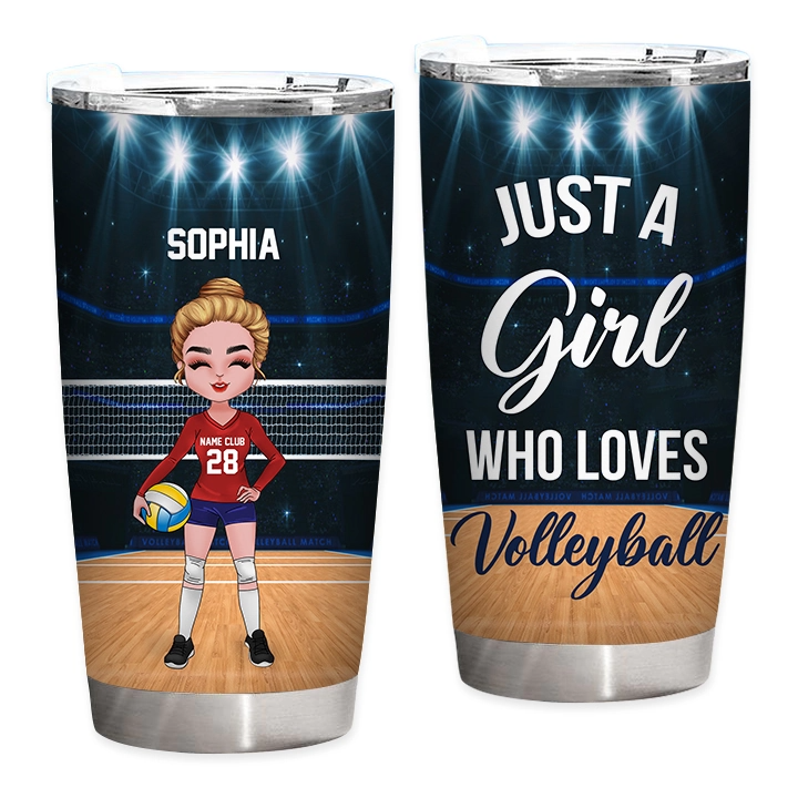 Personalized Just A Girl Who Loves Volleyball Tumbler