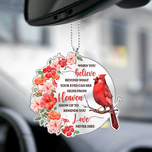 Hibiscus Cardinal When You Believe Acrylic Ornament