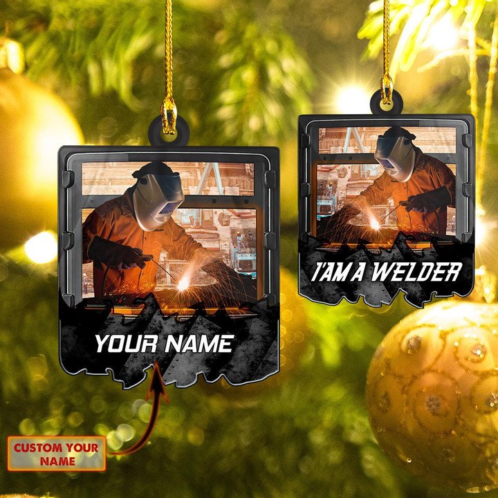 Personalized Welder Christmas Ornament