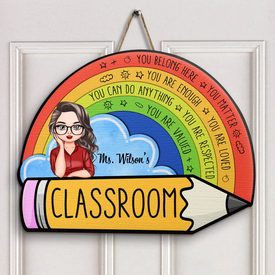 Personalized custom Door Sign -Welcoming,Birthday,Gift For Teacher - In My Class