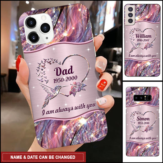 I am always with you Memorial Hummingbird Glass Phone case