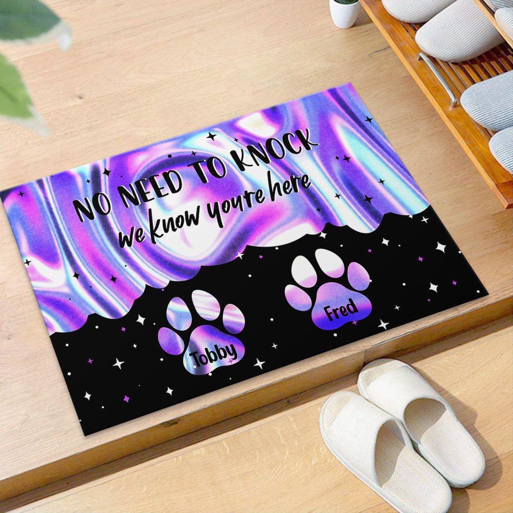 Hologram Pawprints Pets Personalized Doormat