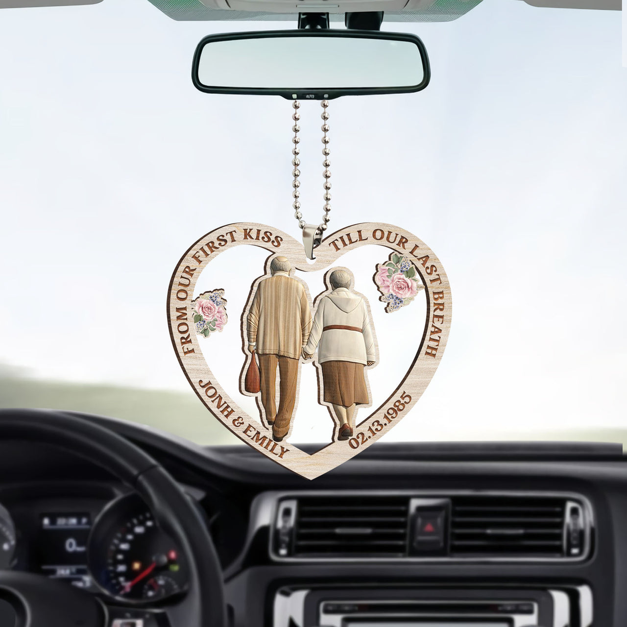 From Our First Kiss Personalized Acrylic Car Ornament