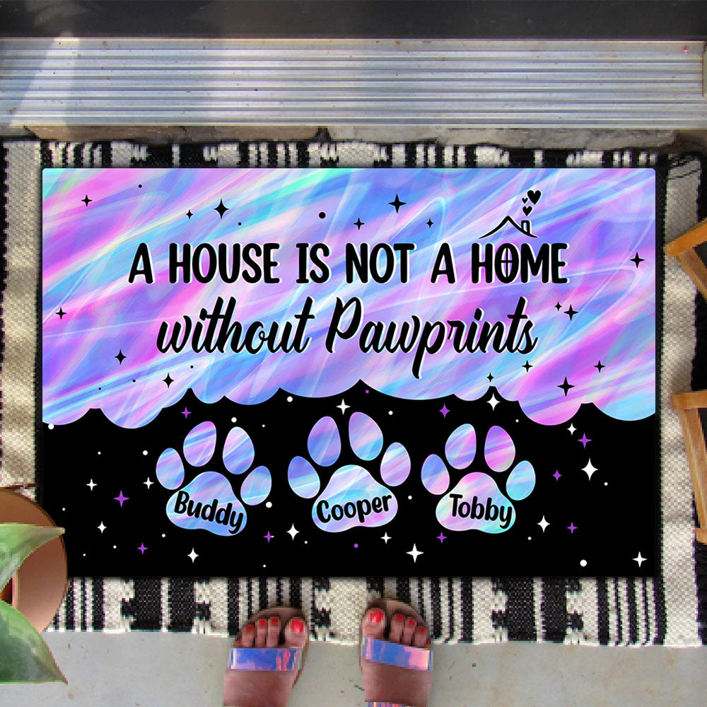 Hologram Pawprints Pets Personalized Doormat