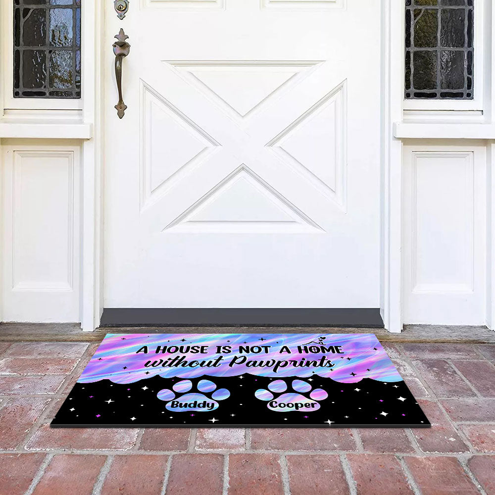 Hologram Pawprints Pets Personalized Doormat