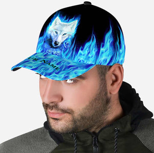 Wolf Blue Roses - Personalized Wolf Classic Cap