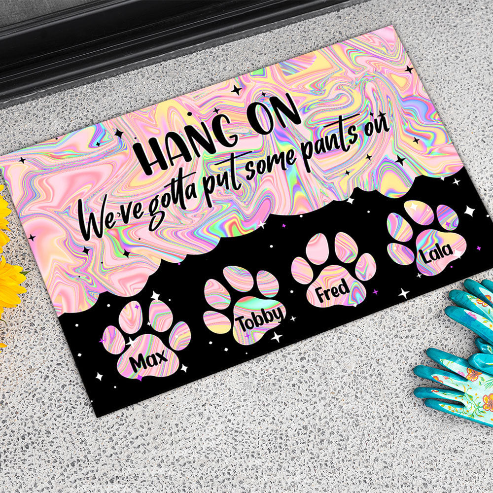 Hologram Pawprints Pets Personalized Doormat