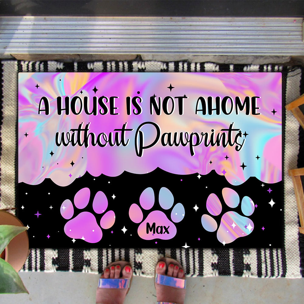 Hologram Pawprints Pets Personalized Doormat