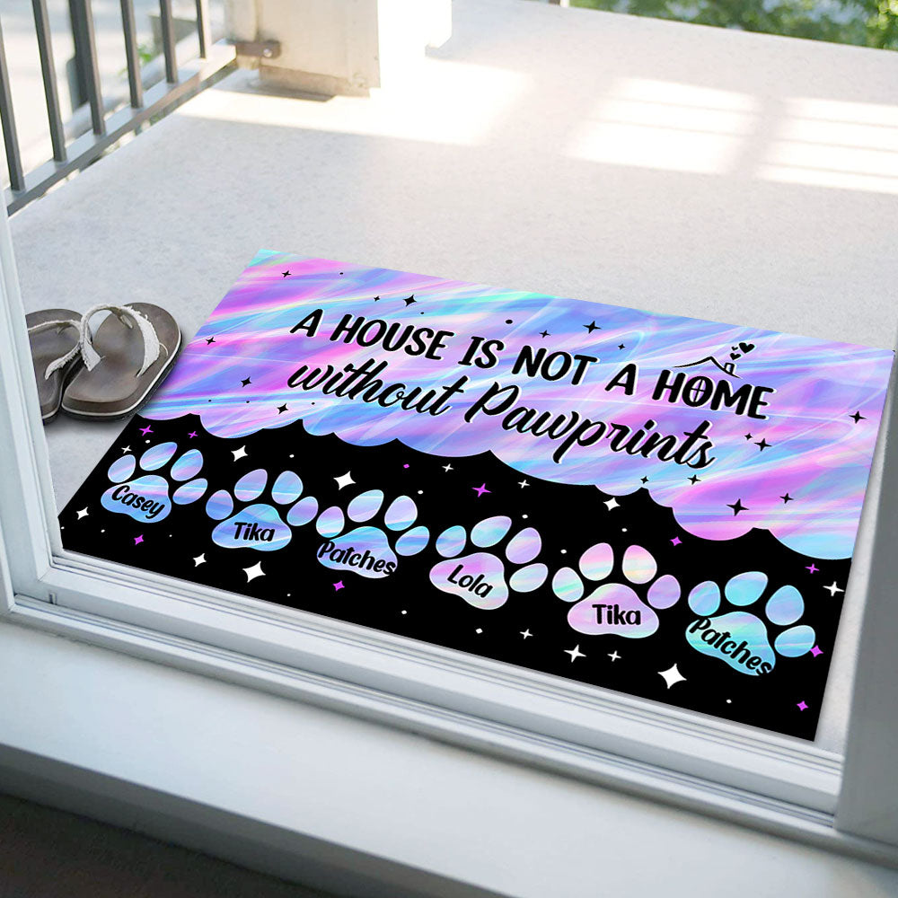 Hologram Pawprints Pets Personalized Doormat