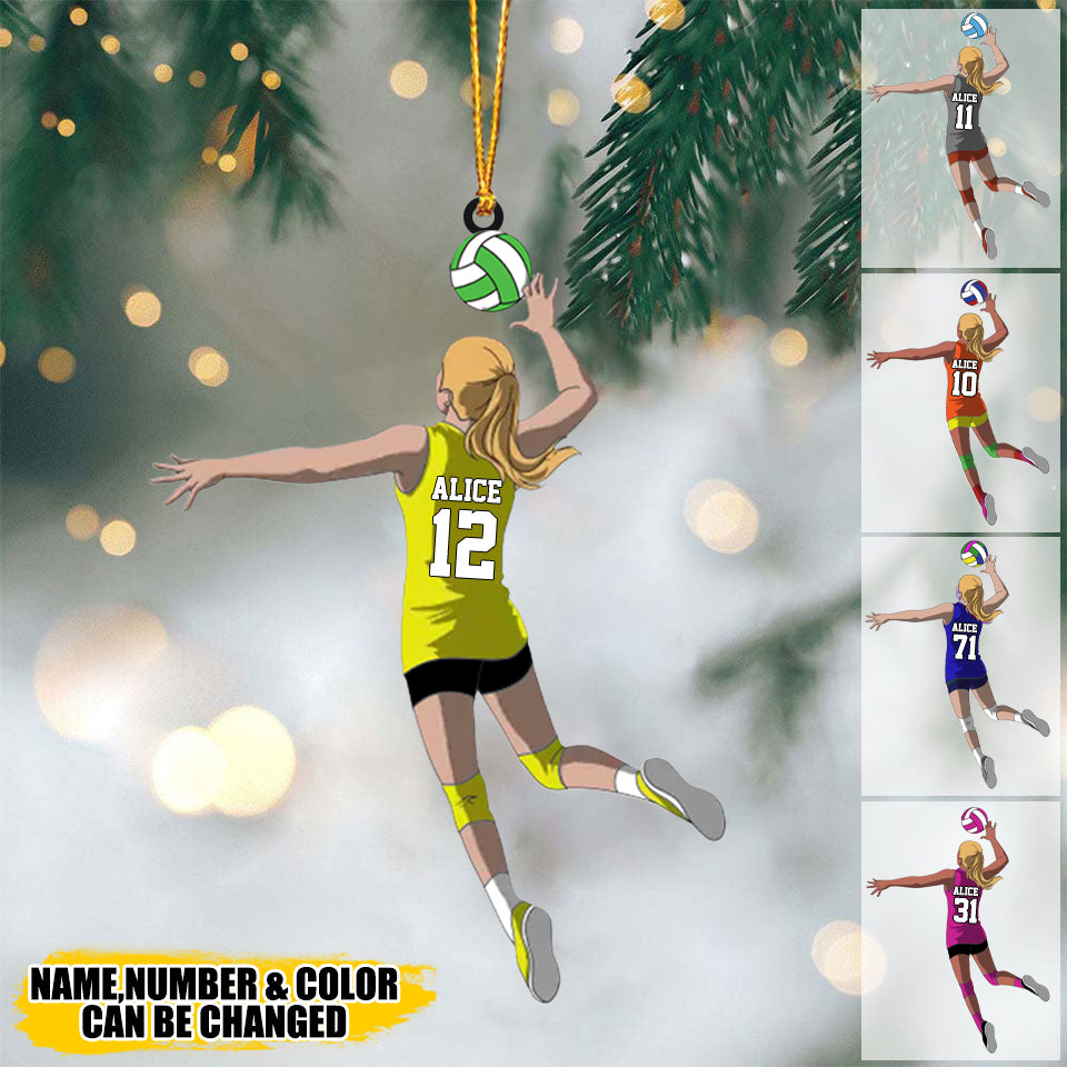 Volleyball Ornament Female Attack Acylic Ornament, Gift For Volleyball Players