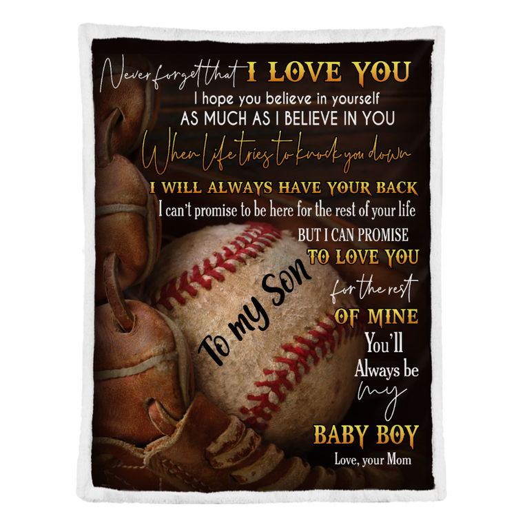 Never Foget That I Love You - Personalized Blankets For Baseball Lovers