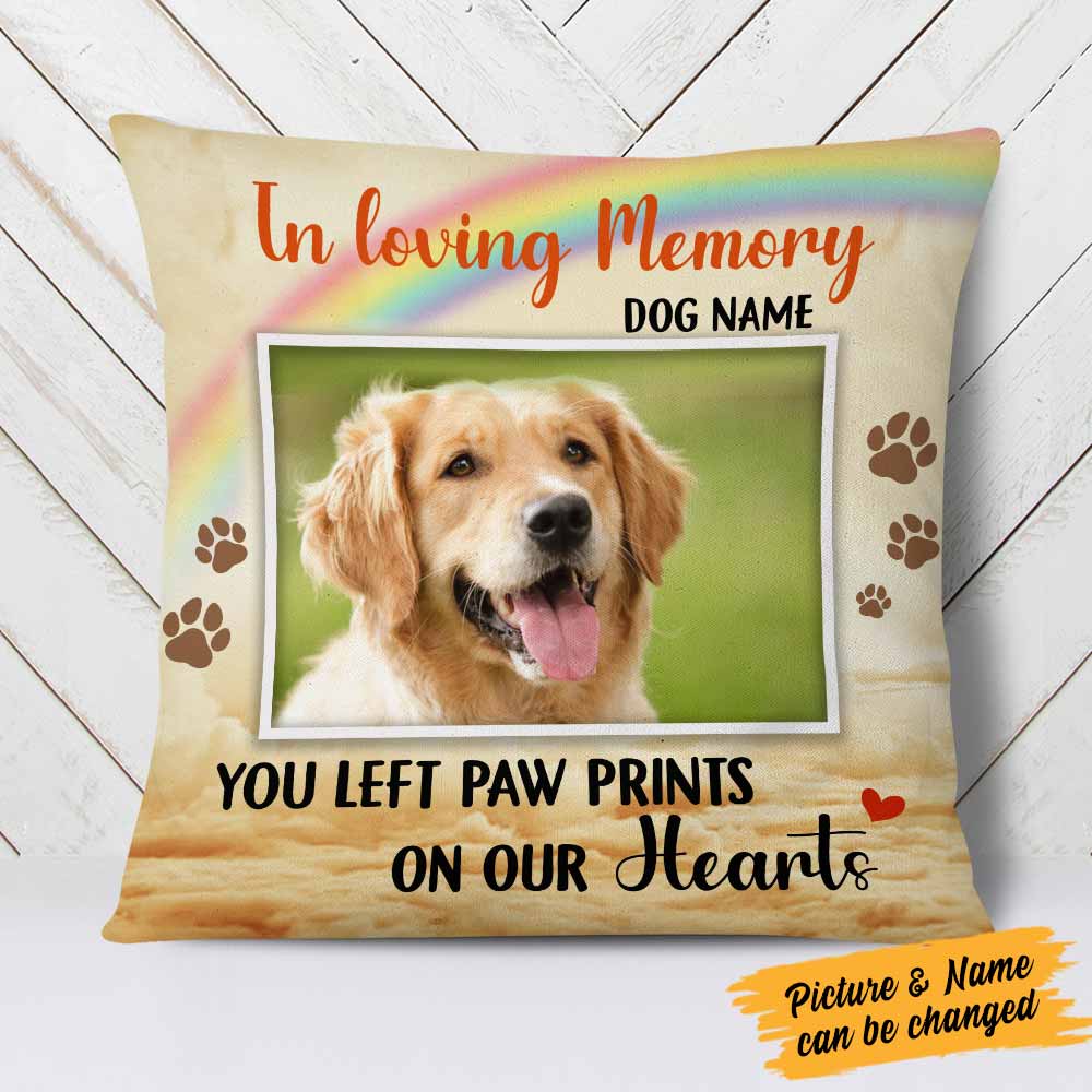 Personalized Memorial Pillowcase, Dog Memo Photo In Loving Memory