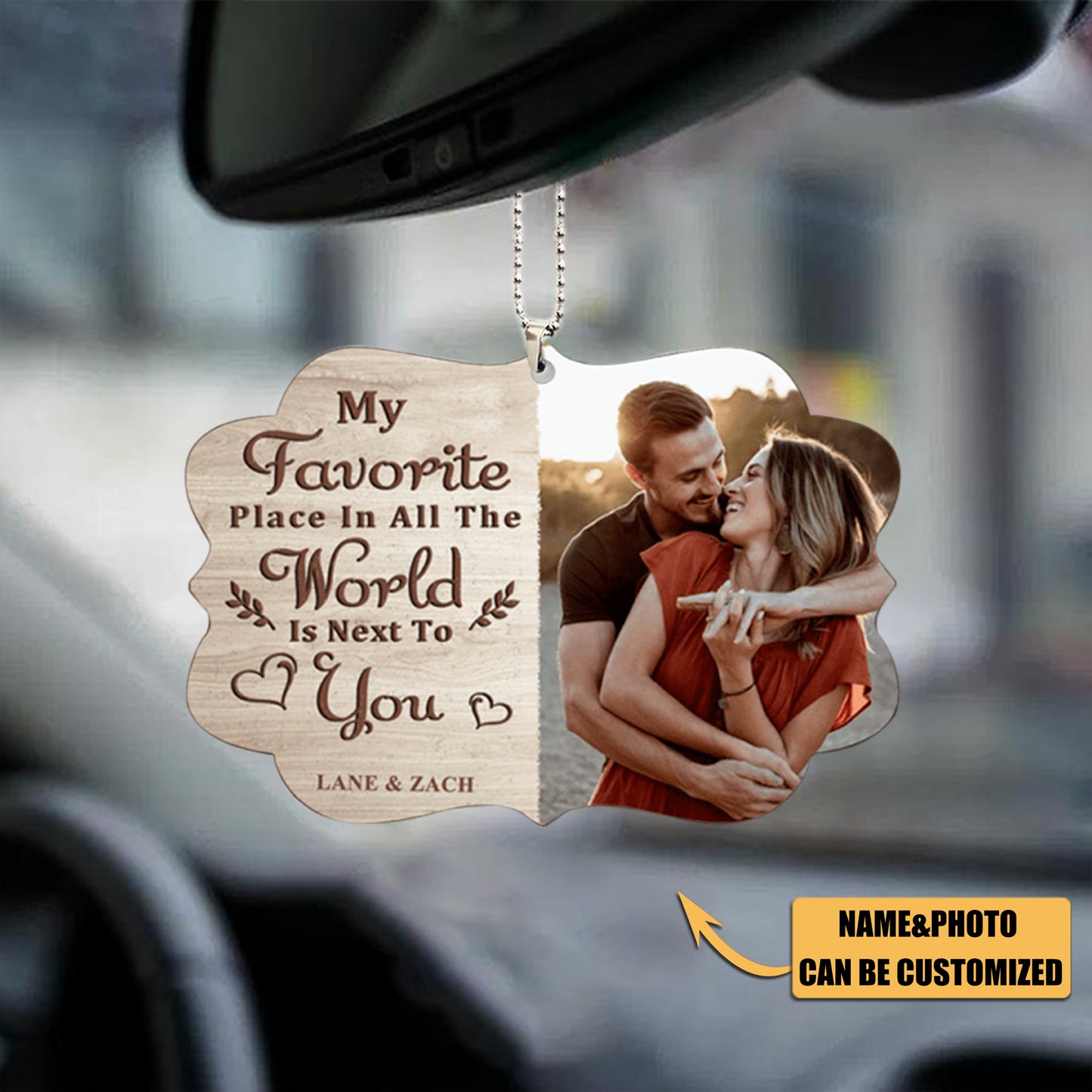 My Favorite Place Is Next To You - Personalized Shaped Ornament