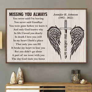 Missing You Always - Memorial Personalized Custom Horizontal Poster