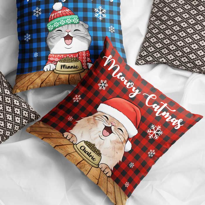 Meowy Catmas - Merry Woofmas - Personalized Pillowcase