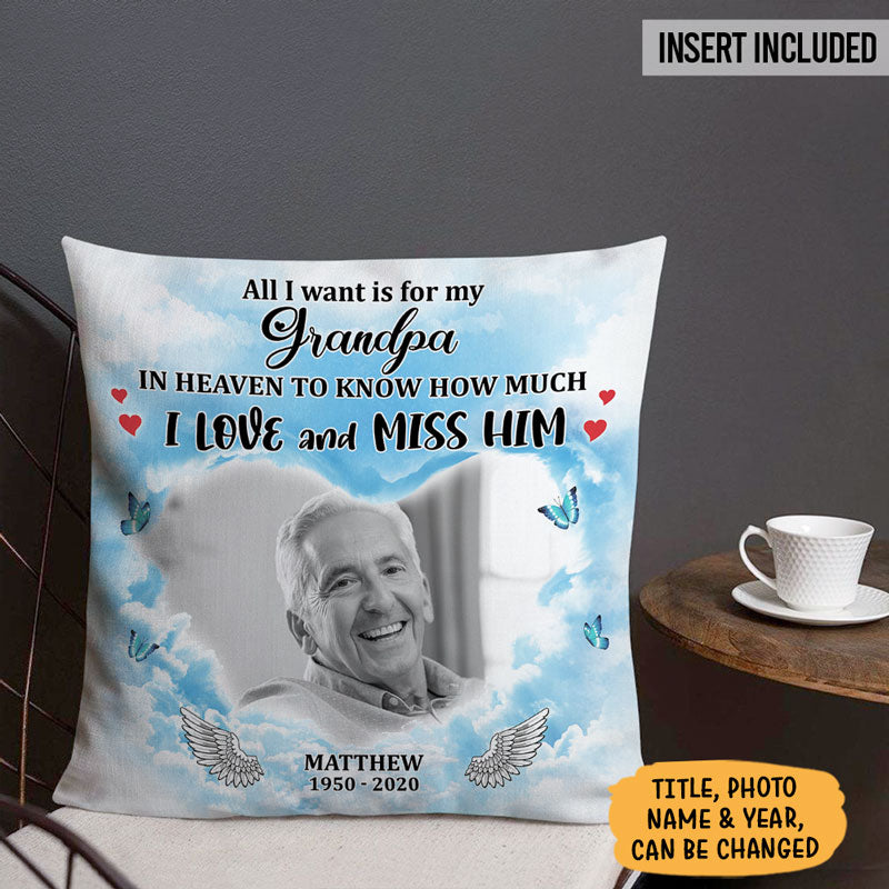 All I Want Is Mom And Dad Memorial, Custom Photo Pillowcase,  Custom Gift for Parents