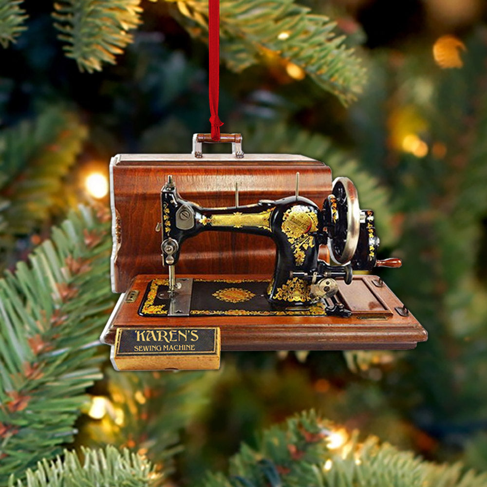 Personalized Sewing Machine Custom Shaped Acrylic Ornament