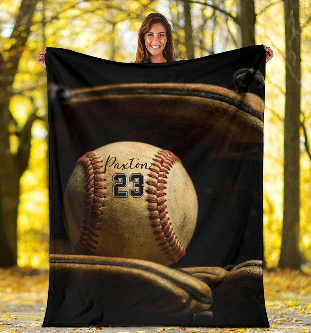 Personalized Lovely Kid Baseball Blanket for Comfort & Unique