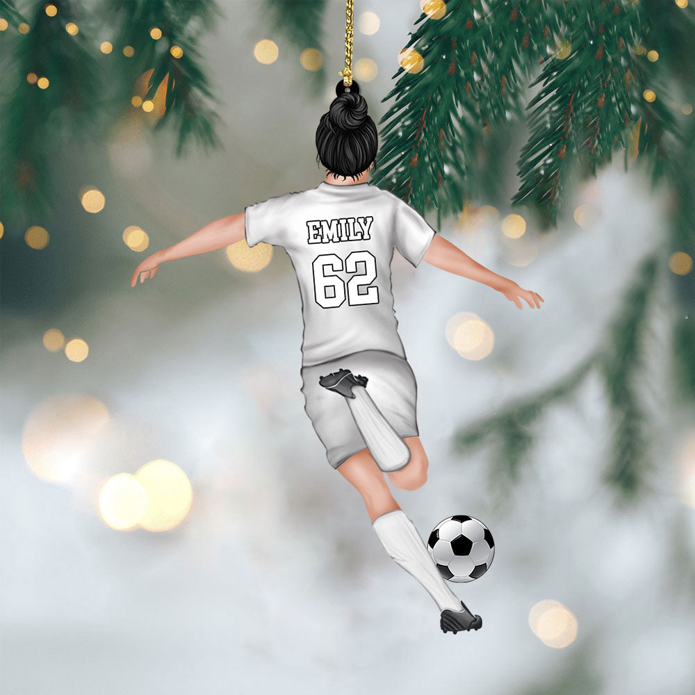 Personalized Soccer Player Christmas Acrylic Ornament