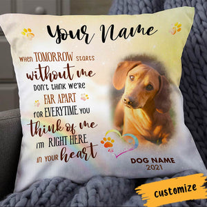 Dog Memo Photo In Your Heart ,Personalized Pillowcase - Gift For Dog Lover