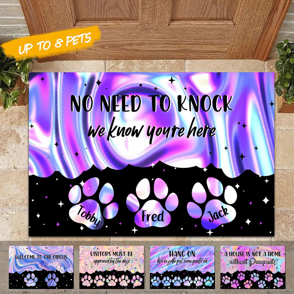 Hologram Pawprints Pets Personalized Doormat