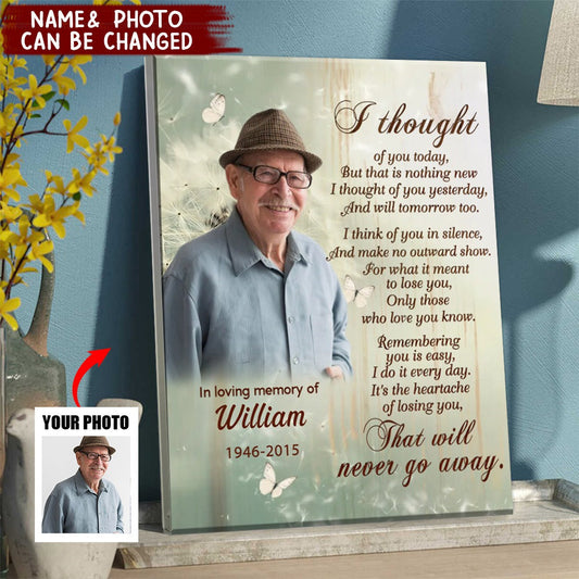 Personalized Family Loss I Thought Of You Today Memorial Poster