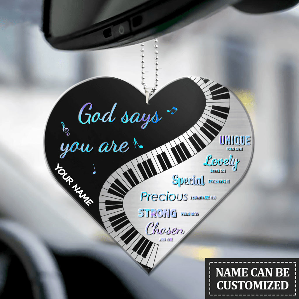 Piano Musical Heart God Says You Are Ornament