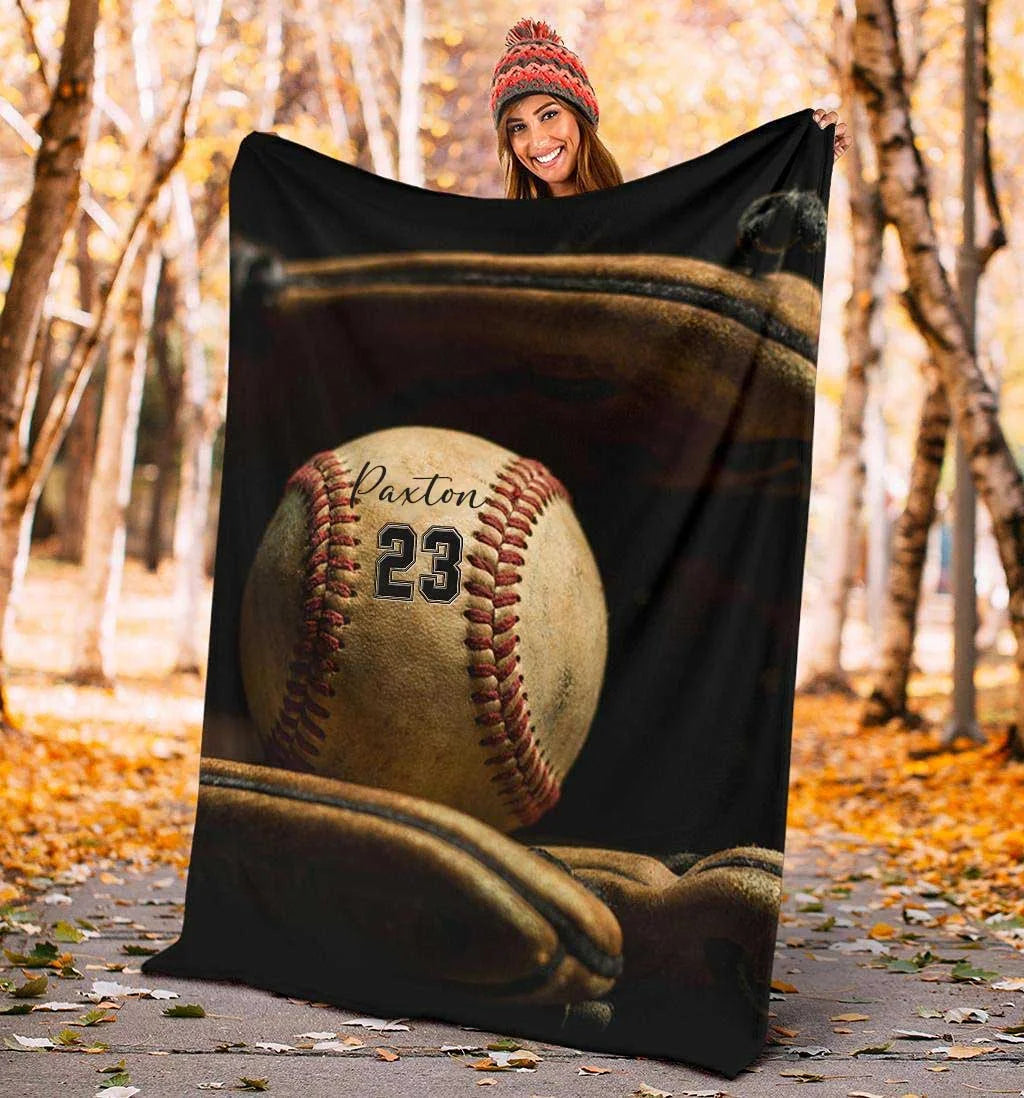 Personalized Lovely Kid Baseball Blanket for Comfort & Unique