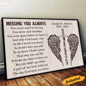 Missing You Always - Memorial Personalized Custom Horizontal Poster