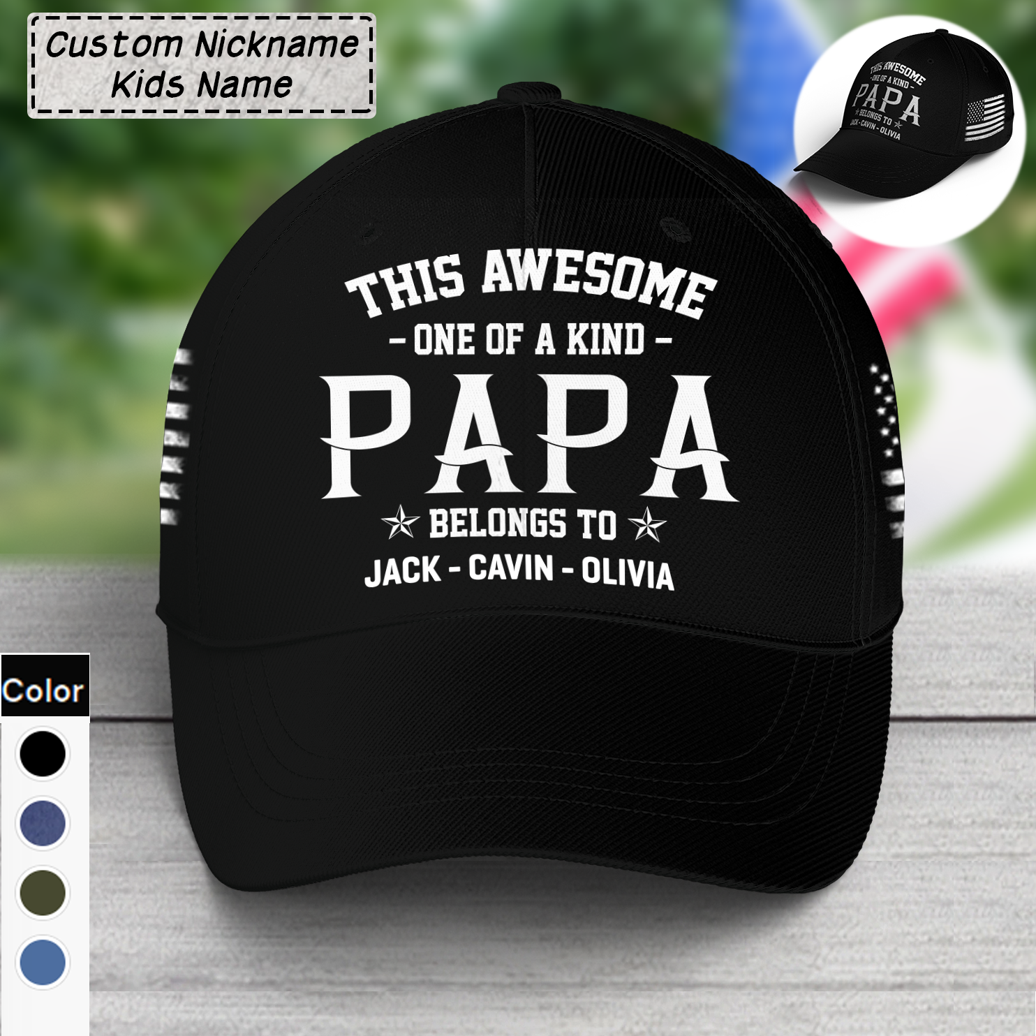 Personalized this awesome one of a kind papa, Custom Nickname Classic Cap