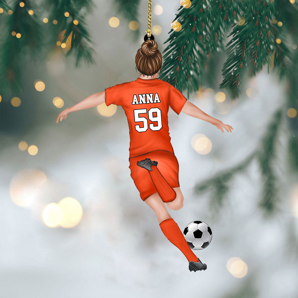 Personalized Soccer Player Christmas Acrylic Ornament