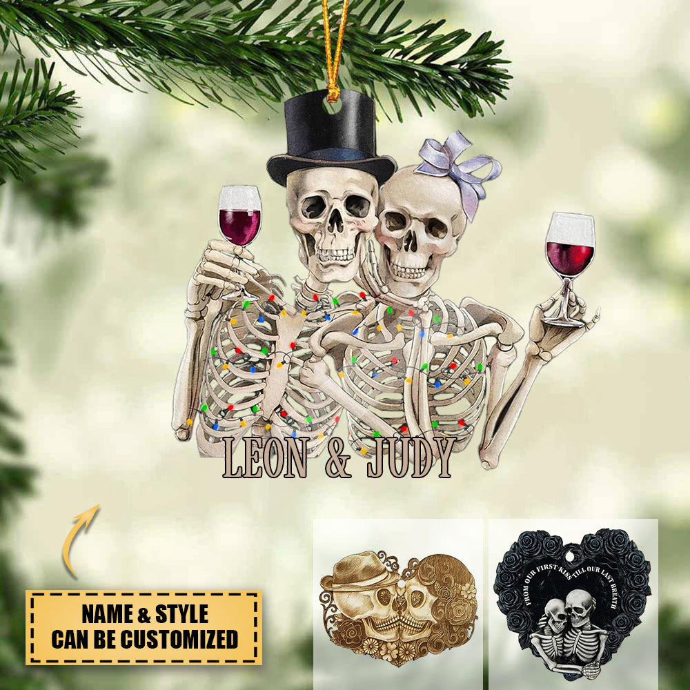 Till Our Last Breath - Personalized Christmas Skull Ornament