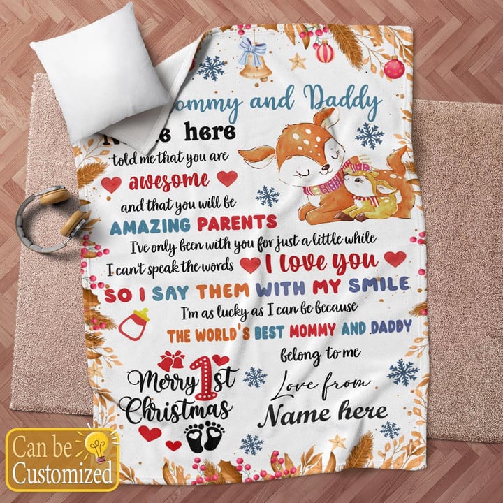 Personalized 1st Christmas Gift For Mommy And Daddy