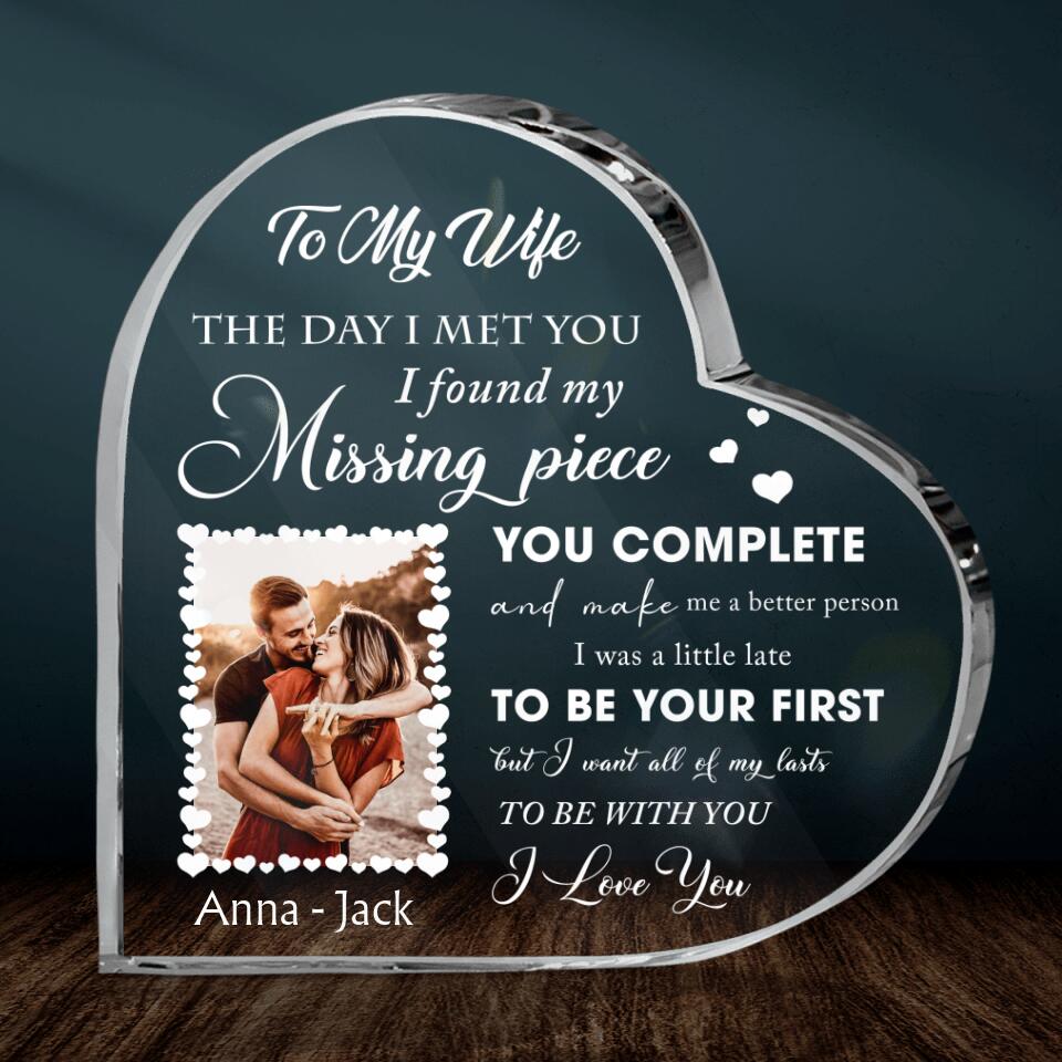 To My Wife Gift- Gift Idea For Couple -  Personalized Upload Photo Acrylic Plaque