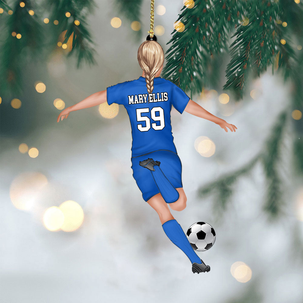 Personalized Soccer Player Christmas Acrylic Ornament