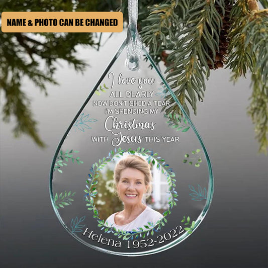 Custom Personalized Memorial Photo Acrylic Ornament - Memorial Gift Idea For Christmas - I Love You