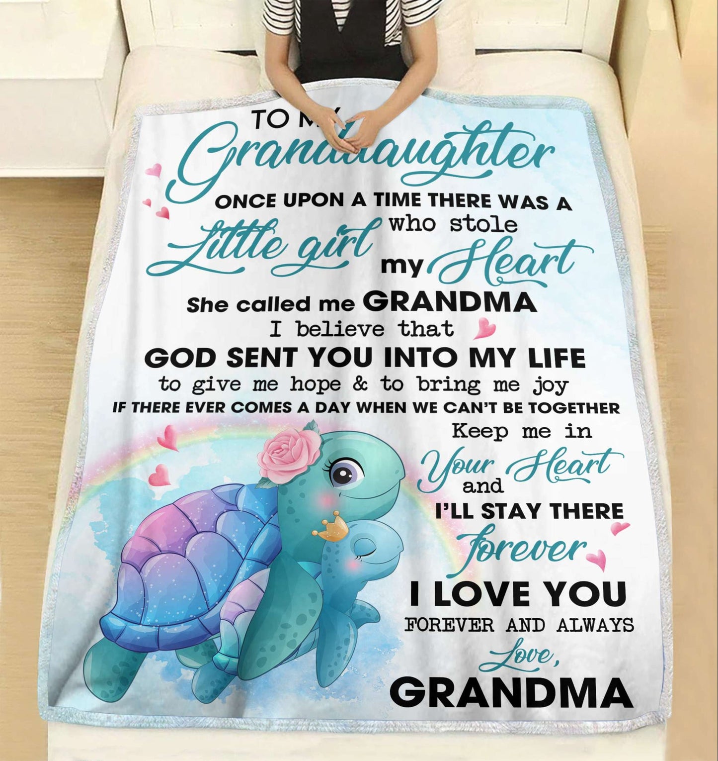 Once Upon A Time Grandma Granddaughter Personalized Blanket