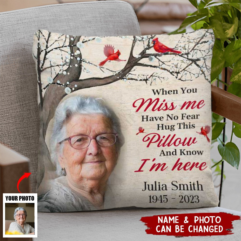 Custom Photo In My Dreams I See You - Memorial Personalized Custom Pillow - Sympathy Gift For Family Members