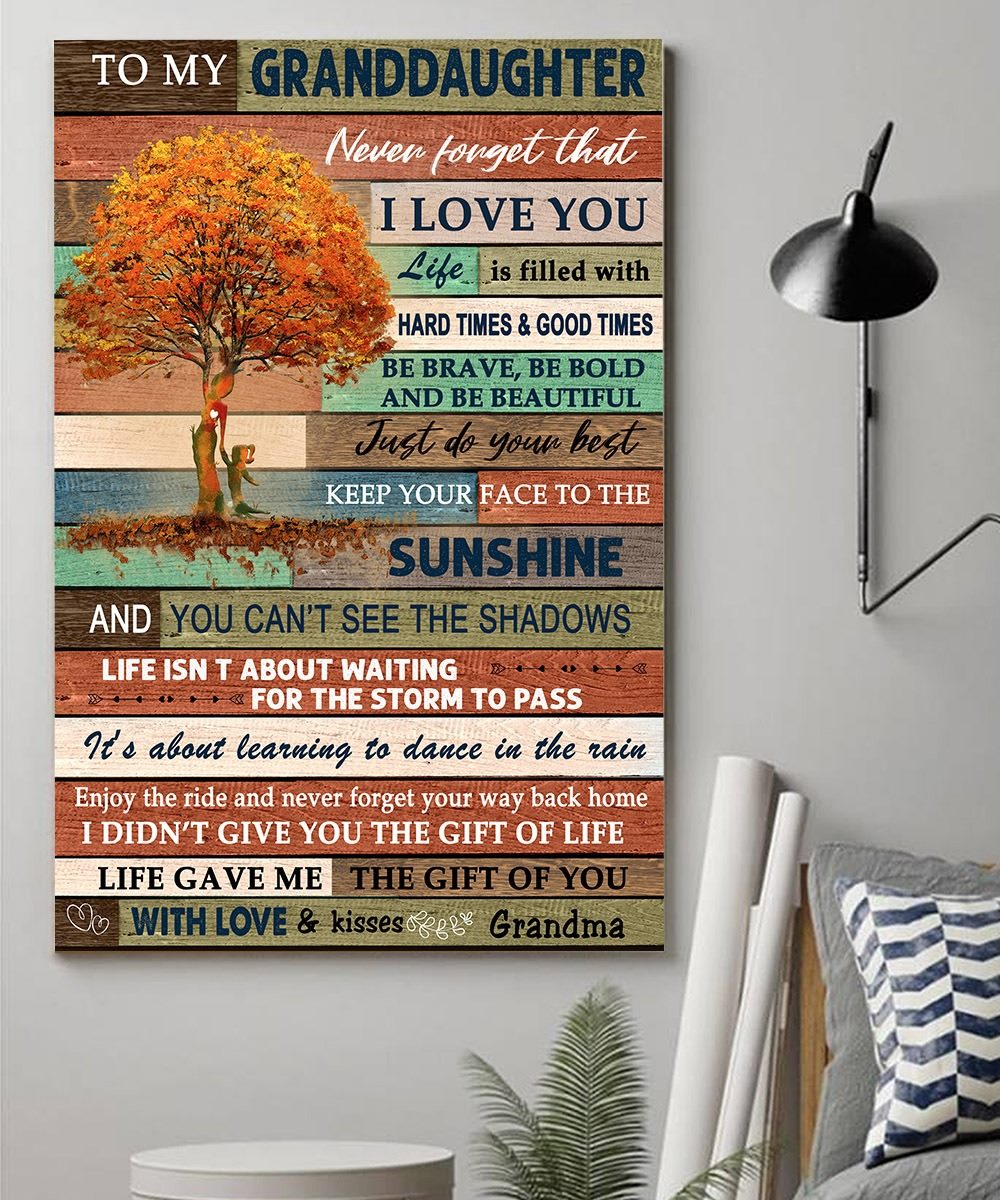 To Granddaughter From Grandma Horizontal Poster