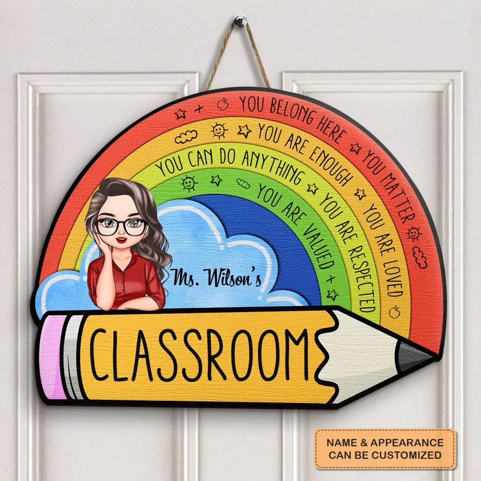 Personalized custom Door Sign -Welcoming,Birthday,Gift For Teacher - In My Class