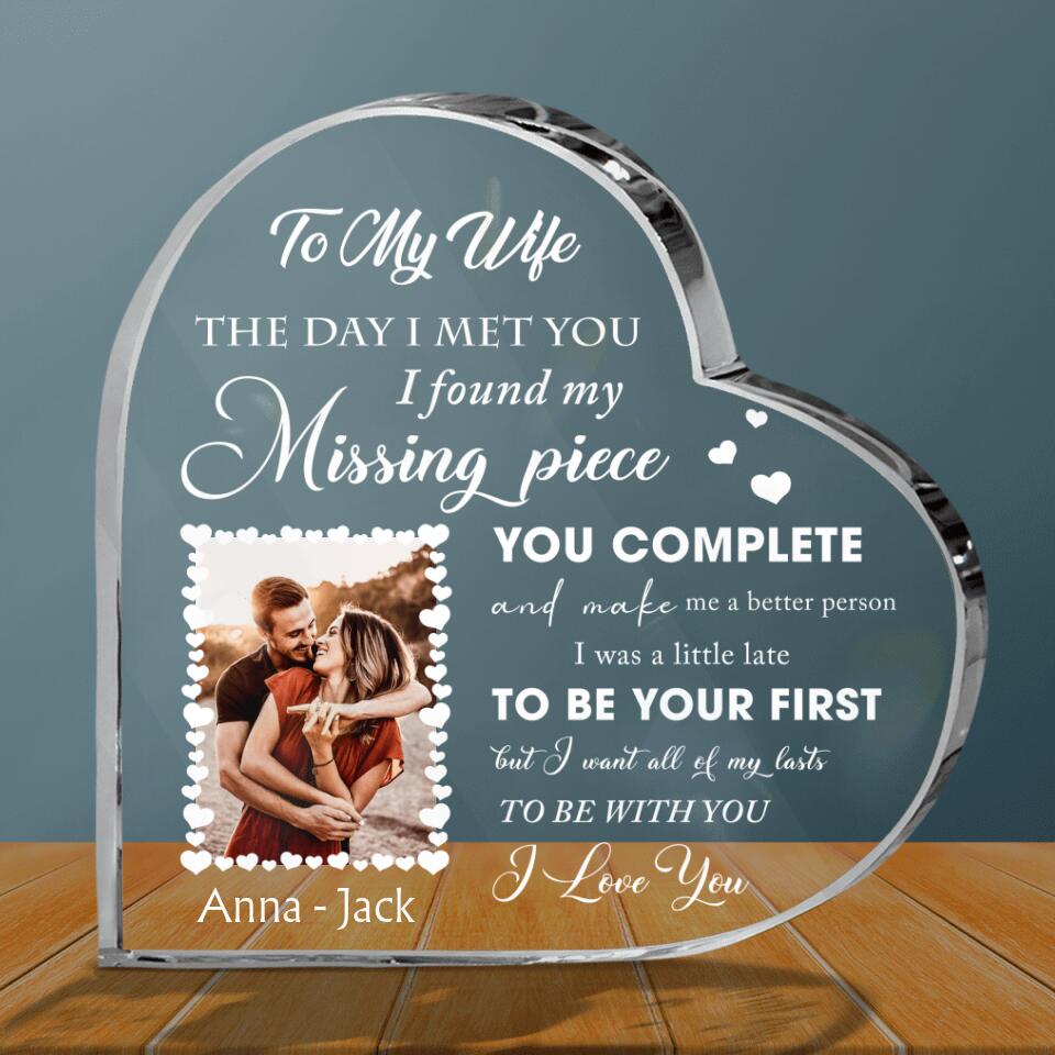 To My Wife Gift- Gift Idea For Couple -  Personalized Upload Photo Acrylic Plaque