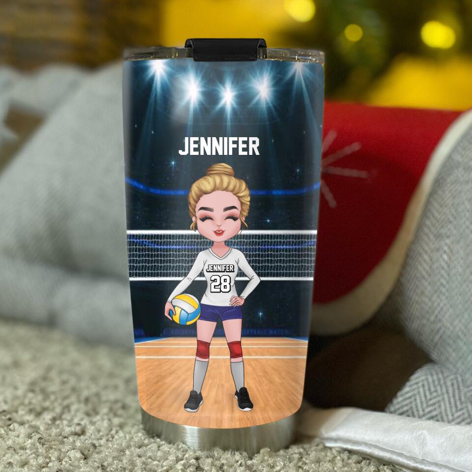 Personalized Just A Girl Who Loves Volleyball Tumbler