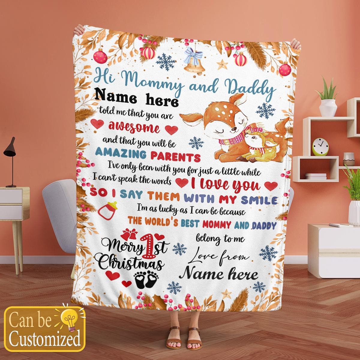 Personalized 1st Christmas Gift For Mommy And Daddy